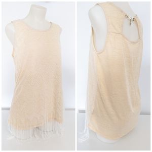 Boho Chic Camisole W/ Lace And Finge W/ Metallic ⭐